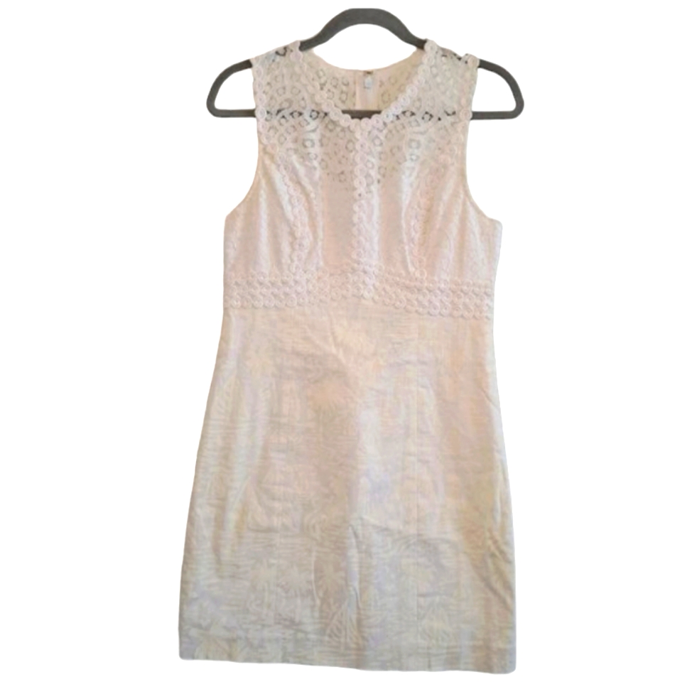 New Lilly Pulitzer White Leigh Stretch Shift Dress Size 4